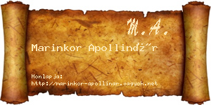 Marinkor Apollinár névjegykártya